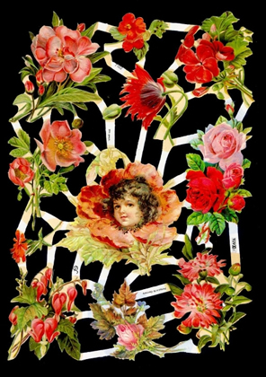 1 Bogen Glanzbilder mit Glimmer , Kinder,  Blumen,  Glanzbilder,  Sonstiges,  Frühjahr,  Blumenkind