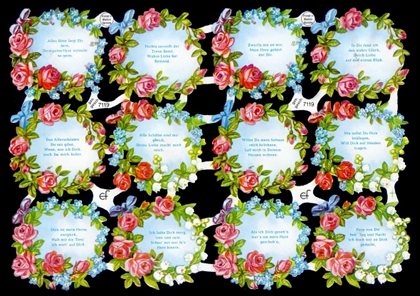 1 Bogen Glanzbilder ,  Blumen,  Sonstiges,  Glanzbilder,  Everyday,  Blumenrahmen mit Sprüchen