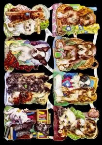 1 Bogen Glanzbilder mit Glimmer ,  Sonstiges,  Tiere,  Glanzbilder mit Glimmer,  Everyday,  Hunde