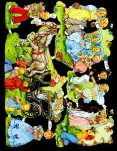 1 Bogen Glanzbilder mit Glimmer , Tiere,  Ereignisse,  Blumen,  Glanzbilder mit Glimmer,  Everyday,  Hochzeitsfest,  Kutsche,  Brautstrauß