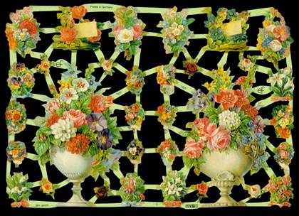 1 Bogen Glanzbilder mit Glimmer ,  Sonstiges,  Glanzbilder mit Glimmer,  Blumen,  Everyday,  Blumen in der Vase