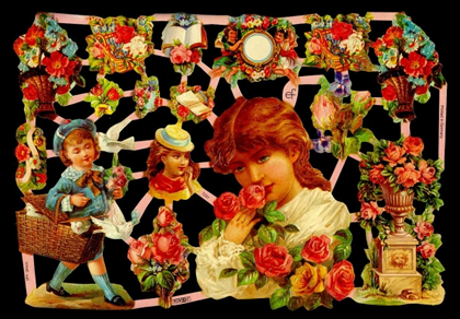 1 Bogen Glanzbilder , Blumen,  Sonstiges,  Glanzbilder,  Kinder,  Sommer,  Blumensträuße