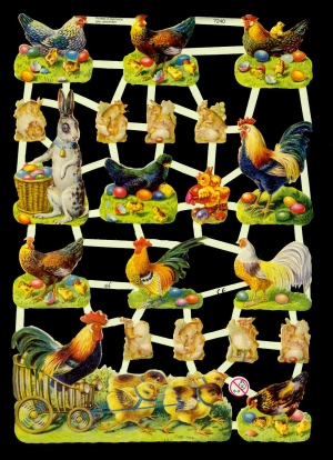 1 Bogen Glanzbilder ,  Tiere,  Ostern,  Glanzbilder,  Ostern