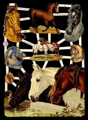 1 Bogen Glanzbilder , Sonstiges,  Tiere,  Glanzbilder,  Everyday,  Pferde