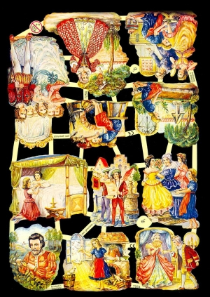 1 Bogen Glanzbilder , Glanzbilder,  Kinder,  Sonstiges,  Märchen,  Everyday,  König und Königin,  Prinz und Prinzessin