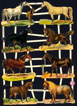 1 Bogen Glanzbilder ,  Tiere,  Sonstiges,  Glanzbilder,  Everyday,  Pferde