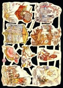 1 Bogen Glanzbilder mit Glimmer , Sonstiges,  Kinder,  Glanzbilder mit Glimmer,  Märchen,  Everyday,  Enten,  Tiere,  Schneider