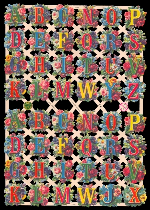 1 Bogen Glanzbilder ,  Blumen,  Glanzbilder,  Sonstiges,  Everyday,  Buchstaben