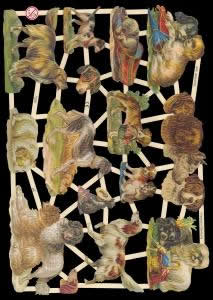 1 Bogen Glanzbilder mit Glimmer ,  Sonstiges,  Glanzbilder mit Glimmer,  Tiere,  Everyday,  Hunde