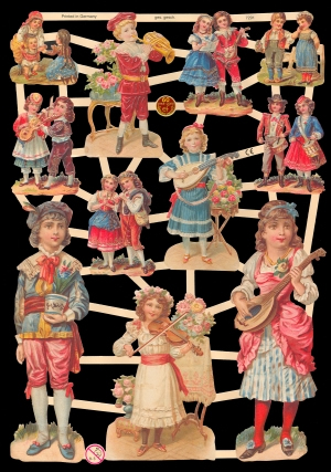 1 Bogen Glanzbilder , Kinder,  Sonstiges,  Blumen,  Glanzbilder,  Everyday,  Viktorians