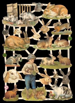 1 Bogen Glanzbilder , Sonstiges,  Tiere,  Glanzbilder,  Everyday,  Hasen