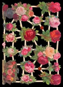 1 Bogen Glanzbilder mit Glimmer ,  Blumen,  Glanzbilder mit Glimmer,  Sonstiges,  Sommer,  Rosenstrauß