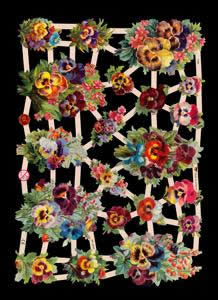 1 Bogen Glanzbilder mit Glimmer ,  Blumen,  Glanzbilder mit Glimmer,  Frühjahr