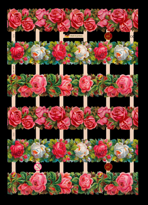 1 Bogen Glanzbilder ,  Blumen,  Glanzbilder,  Sommer,  Rosen