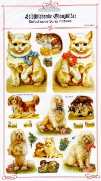 1 Bogen Glanzbilder - selbstklebend - 13,5 x 24,5 cm ,  Tiere,  Glanzbilder selbstklebend,  Hunde,  Katzen