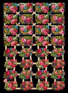 1 Bogen Glanzbilder , Blumen,  Everyday,  Frühjahr,  Glanzbilder,  Sommer,  Rosen,  Hufeisen