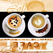 20 Servietten - 25 x 25 cm Coffeetime, Sonstiges - Schriften,  Sonstiges -  Sonstiges,  Getränke -  Sonstige,  Getränke Kaffee / Tee,  Everyday,  cocktail servietten,  Kaffebohnen