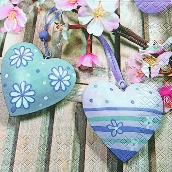 20 Servietten - 25 x 25 cm Deco Hearts,  Ereignisse - Liebe,  Blumen -  Sonstige,  Frühjahr,  cocktail servietten,  Herzen