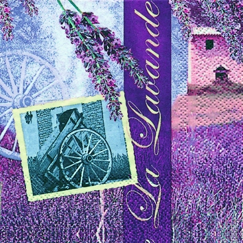 20 Servietten - 25 x 25 cm La Lavande,  Regionen - Länder - Frankreich,  Blumen - Lavendel,  Sommer,  cocktail servietten