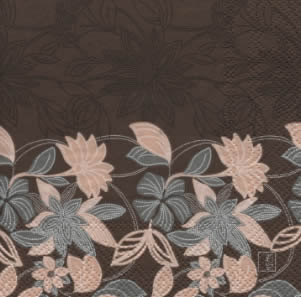 20 Servietten - 25 x 25 cm Dotted Flowers brown,  Blumen -  Sonstige,  Sommer,  cocktail servietten