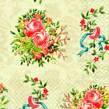 20 Servietten - 25 x 25 cm Charlett,  Blumen - Rosen,  Sommer,  cocktail servietten