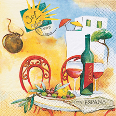 20 Servietten - 33 x 33 cm ,  Getränke - Wein / Sekt,  Regionen - Mediteran,  Everyday,  lunchservietten
