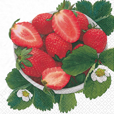20 Servietten - 33 x 33 cm Erdbeeren,  Früchte -  Sonstige,  Früchte - Erdbeeren,  Essen -  Sonstiges,  Sommer,  lunchservietten,  Gartenobst