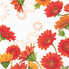 20 Servietten - 33 x 33 cm Mittagsgold / Grafik,  Blumen -  Sonstige,  Blumen,  Everyday,  lunchservietten,  Gerbara