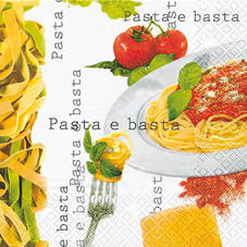 20 Servietten - 33 x 33 cm Pasta e Basta,  Gemüse - Tomaten,  Pflanzen - Küchenkräuter,  Essen - Pasta,  Everyday,  lunchservietten,  Basilikum
