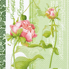 20 Servietten - 33 x 33 cm Pheonia grün,  Sonstiges - Muster,  Blumen -  Sonstige,  Frühjahr,  lunchservietten,  Pfingstrosen
