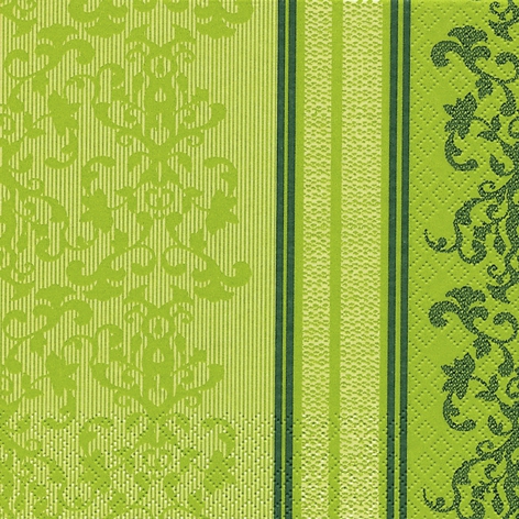 20 Servietten - 33 x 33 cm Barock Lace grün,   Einfarbige Servietten,  Everyday,  lunchservietten