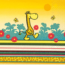20 Servietten - 33 x 33 cm Funny Giraffe, Sonstiges - Muster,  Tiere - Giraffen,  Blumen -  Sonstige,  Ereignisse - Geburtstag,  Everyday,  lunchservietten