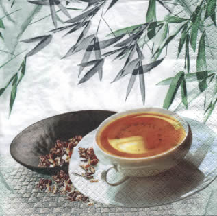 20 Servietten - 33 x 33 cm Tea Atmosphere,  Regionen - Asien,  Getränke Kaffee / Tee,  Everyday,  lunchservietten,  Bambus