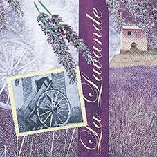 20 Servietten - 33 x 33 cm La Lavande,  Regionen - Länder - Frankreich,  Blumen - Lavendel,  Sommer,  lunchservietten