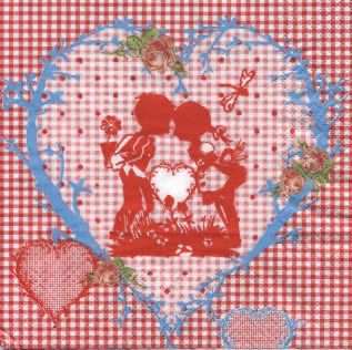 20 Servietten - 33 x 33 cm Heidi & Peter,  Menschen - Kinder,  Blumen - Rosen,  Ereignisse - Liebe,  Everyday,  lunchservietten,  Herzen