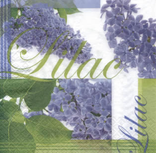 20 Servietten - 33 x 33 cm Lilac Patchwork,  Blumen - Flieder,  Frühjahr,  lunchservietten