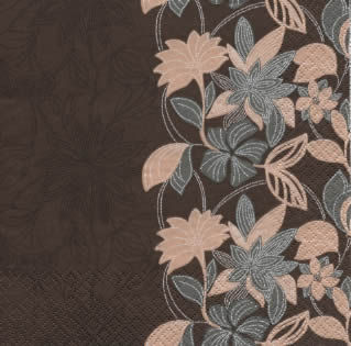 20 Servietten - 33 x 33 cm Dotted Flowers brown,  Blumen,  Everyday,  lunchservietten