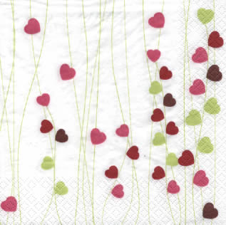 20 Servietten - 33 x 33 cm Little Hearts,  Ereignisse - Liebe,  Everyday,  lunchservietten,  Herzen