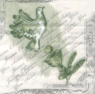 20 napkins - 33 x 33 cm Coming Union opal,  Animals - birds,  Events - communion,  Spring,  lunchnapkins