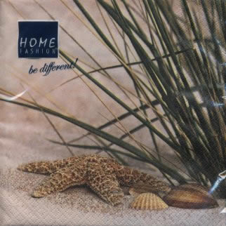 20 Servietten - 33 x 33 cm Dune,  Regionen - Strand / Meer - Muscheln,  Sommer,  lunchservietten,  Seesterne