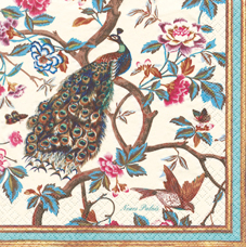 20 Servietten - 33 x 33 cm Pfau - Neues Palais,  Blumen -  Sonstige,  Tiere - Vögel,  Everyday,  lunchservietten,  Pfau