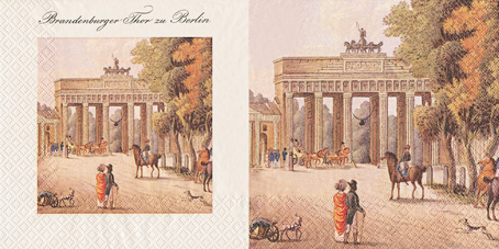 20 Servietten - 33 x 33 cm Brandenburger Tor,  Menschen - Personen,  Regionen -  Sonstige,  Sonstiges -  Sonstiges,  Everyday,  lunchservietten,  Berlin,  Brandenburger Tor,  Pferd