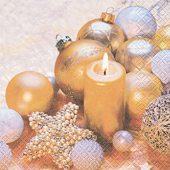 20 Servietten - 25 x 25 cm ,  Weihnachten - Kerzen,  Weihnachten - Baumschmuck,  Weihnachten,  cocktail servietten