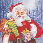 20 Servietten - 25 x 25 cm Santas Giving,  Weihnachten - Geschenke,  Weihnachten - Weihnachtsmann,  Weihnachten,  cocktail servietten
