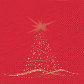 20 Servietten - 25 x 25 cm Lichterglanz rot,  Weihnachten - Weihnachtsbaum,   Einfarbige Servietten,  Weihnachten,  cocktail servietten