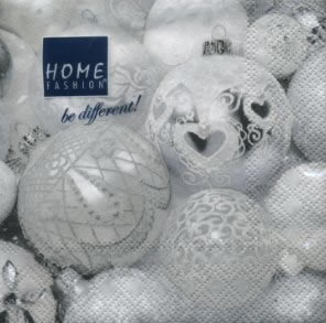 20 Servietten - 25 x 25 cm Balls with Lace silver,  Weihnachten - Baumschmuck,  Weihnachten,  cocktail servietten