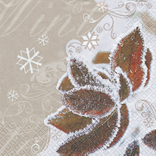 20 Servietten - 33 x 33 cm Frozen Leaves,  Winter - Schnee,  Sonstiges - Schriften,  Pflanzen,  Winter,  lunchservietten,  Blätter