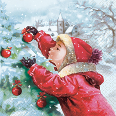 20 Servietten - 33 x 33 cm Anna,  Menschen - Kinder,  Weihnachten - Baumschmuck,  Winter - Schnee,  Weihnachten,  lunchservietten
