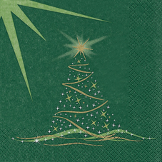 20 Servietten - 33 x 33 cm Lichterglanz grün,  Weihnachten - Weihnachtsbaum,  Weihnachten,  lunchservietten