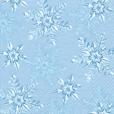 20 Servietten - 33 x 33 cm Glaskristalle eisblau,  Winter - Kristalle / Flocken,  Winter,  lunchservietten